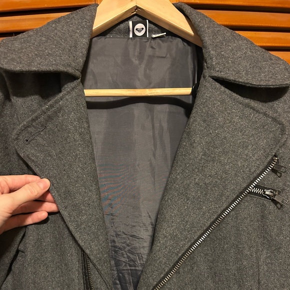 Roxy Grey Long Pea Coat - Picture 10 of 11